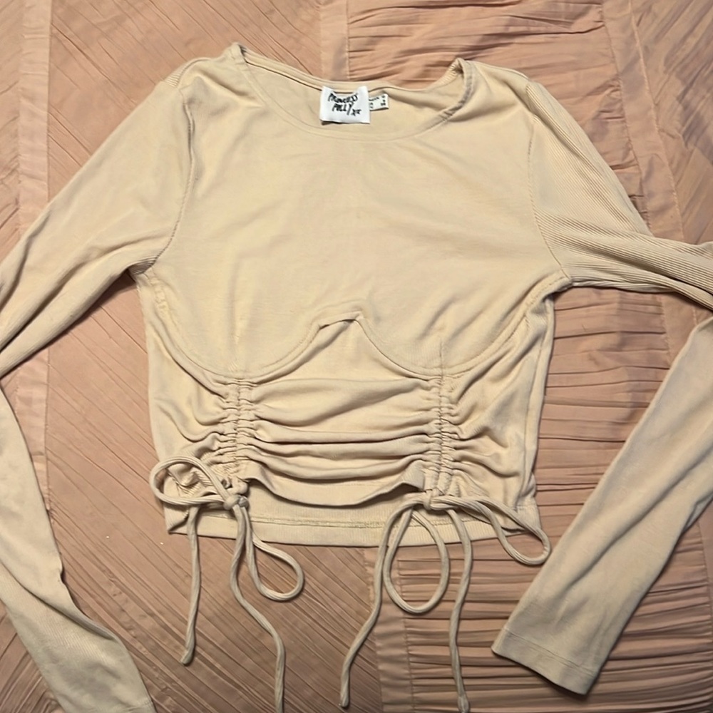 Princess Polly Stormi long Sleeve top in beige